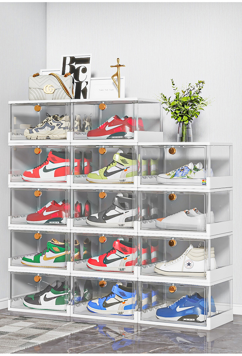 Caja de Zapatos Plegable Transparente Alta Visibilidad