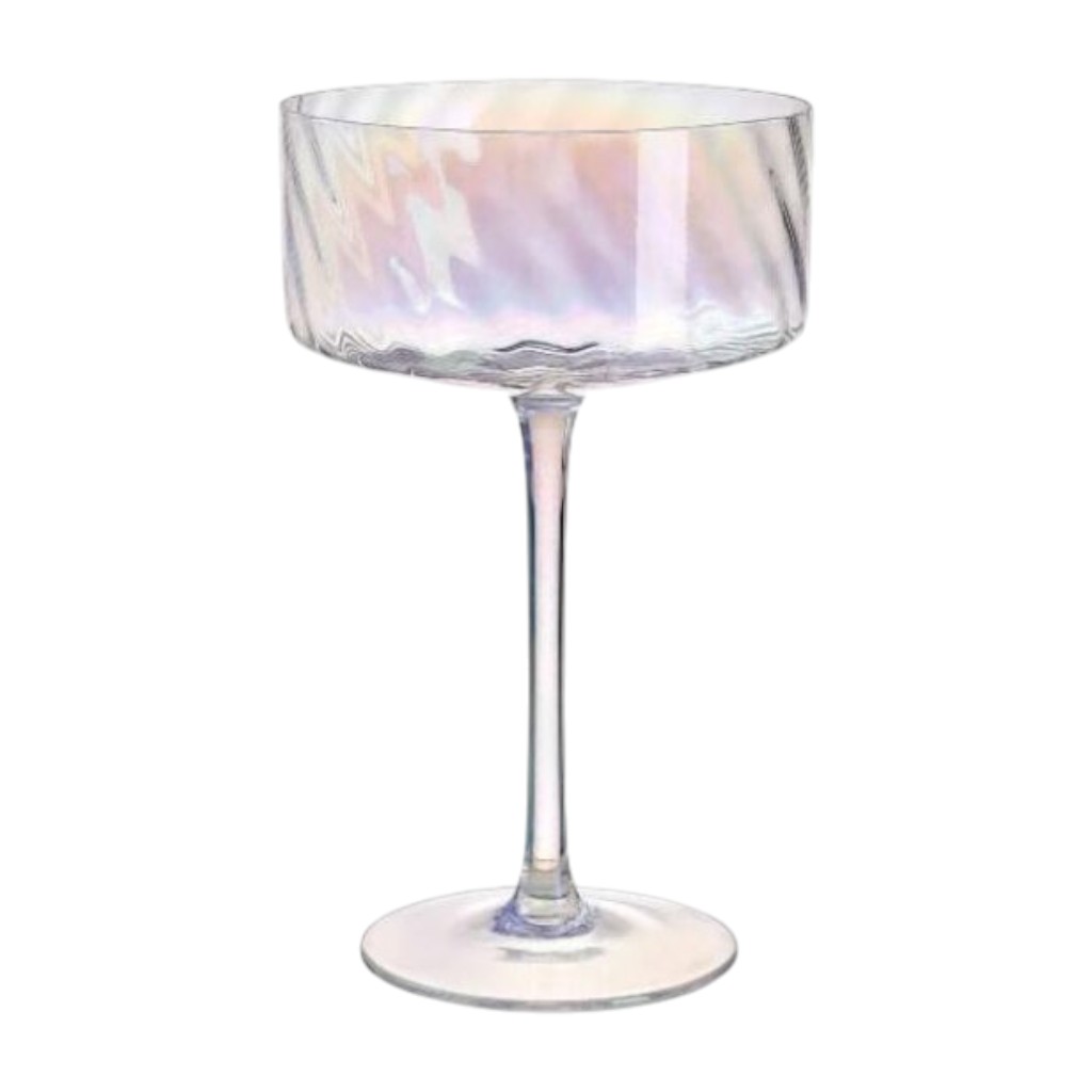 Copa de Vidrio Ancha 2 Unidades 10x17x7 cm Set de Copas Modernas