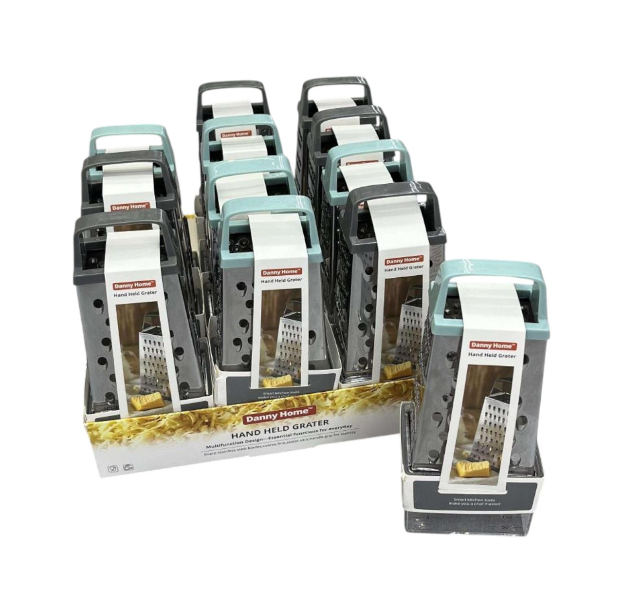 Rallador de Caja 4 Caras de Acero Inoxidable Cepillado 6x9x20 cm