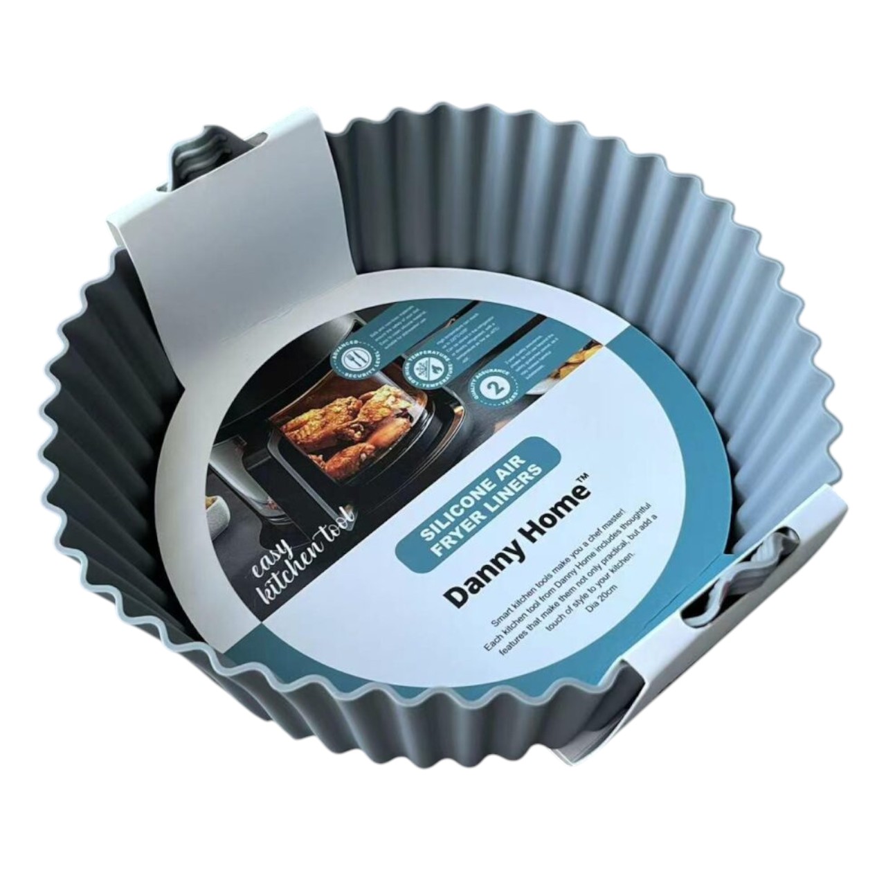 Molde de Silicona para Freidora de Aire Reutilizable Antiadherente Air Fryer – Gris 20 cm