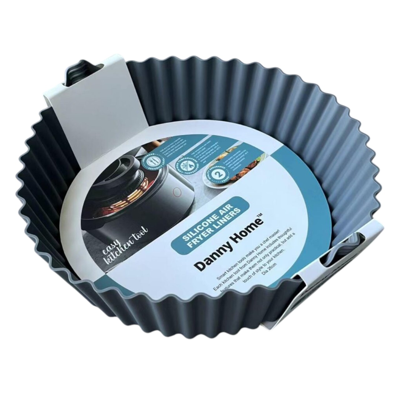 Molde de Silicona para Freidora de Aire Antiadherente Reutilizable Air Fryer – Gris 26 cm