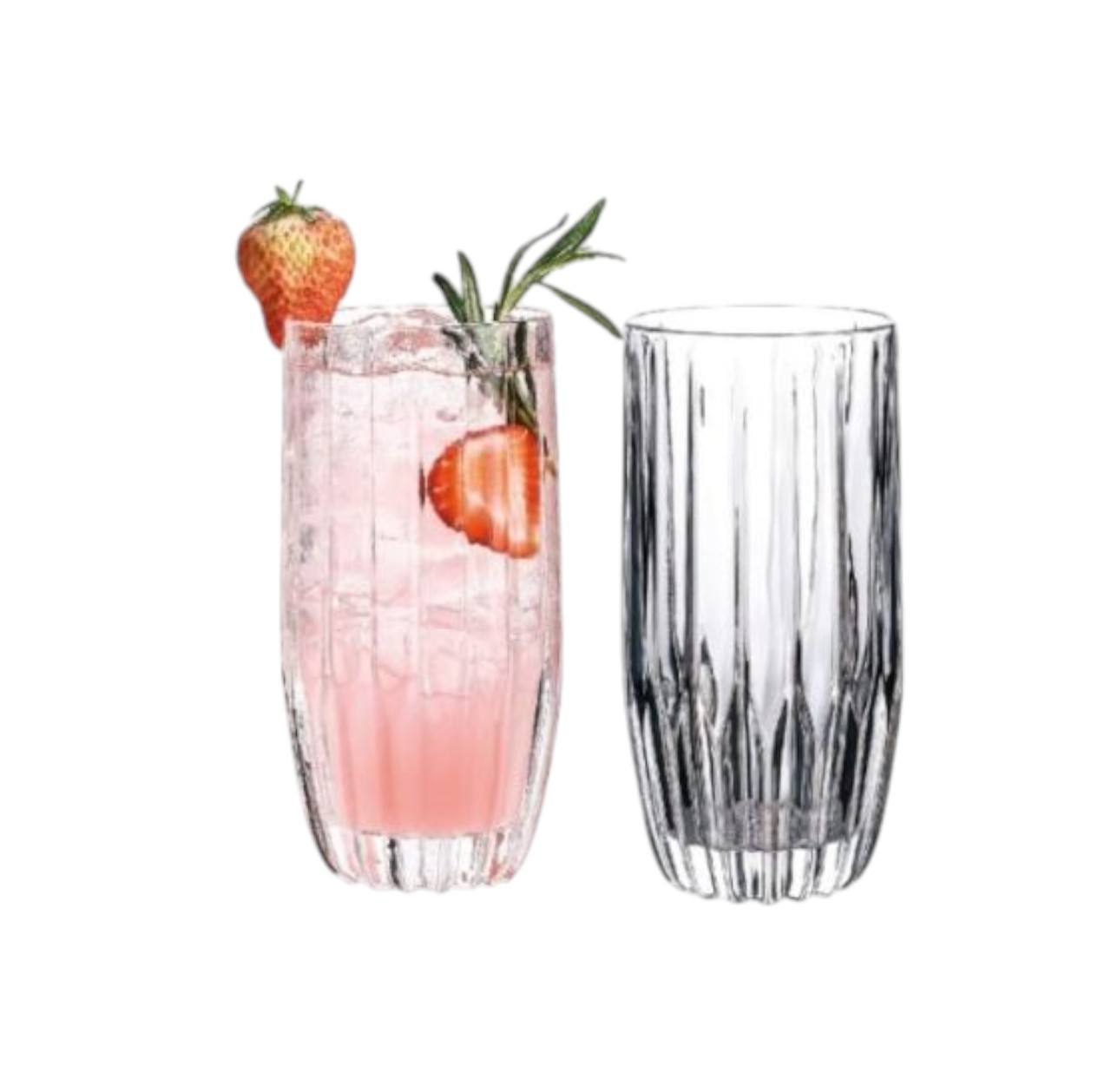 Set 6 Vasos de Vidrio 7x15x5 cm – Vasos Altos para Bebidas y Tragos 355 ml