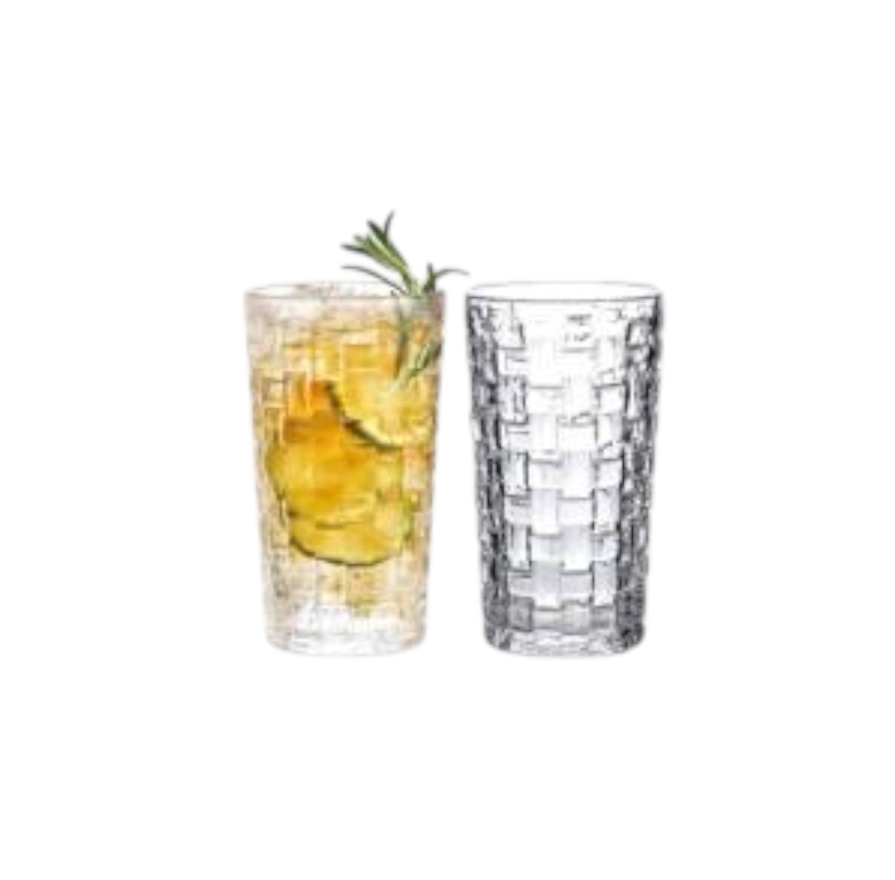 Set 6 Vasos de Vidrio 400 ml – Vasos Altos 8x14x7 cm para Bebidas y Tragos