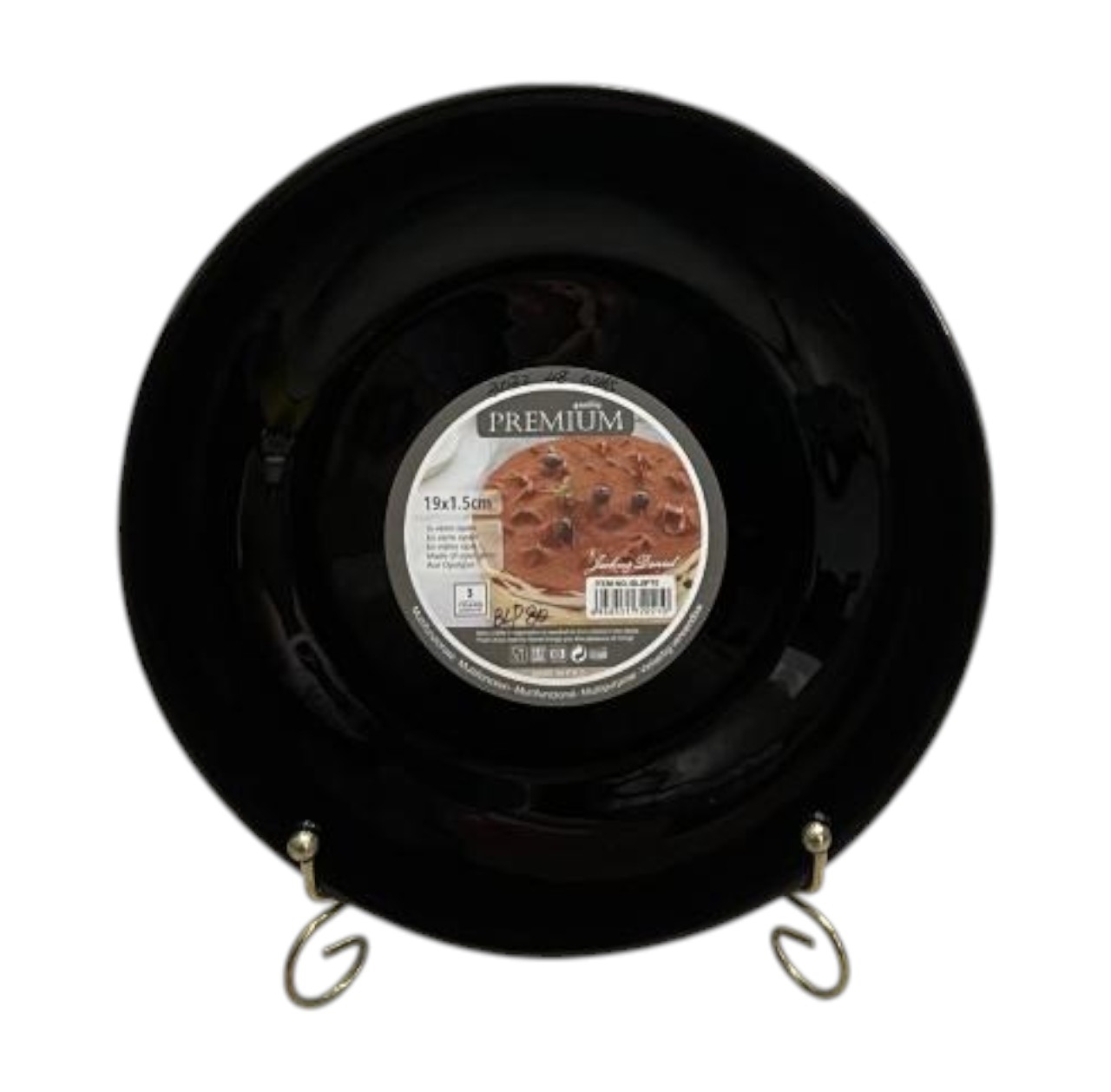 Plato Plano de Cerámica Negro 23×2 cm – Plato Redondo Elegante para Mesa y Restaurante