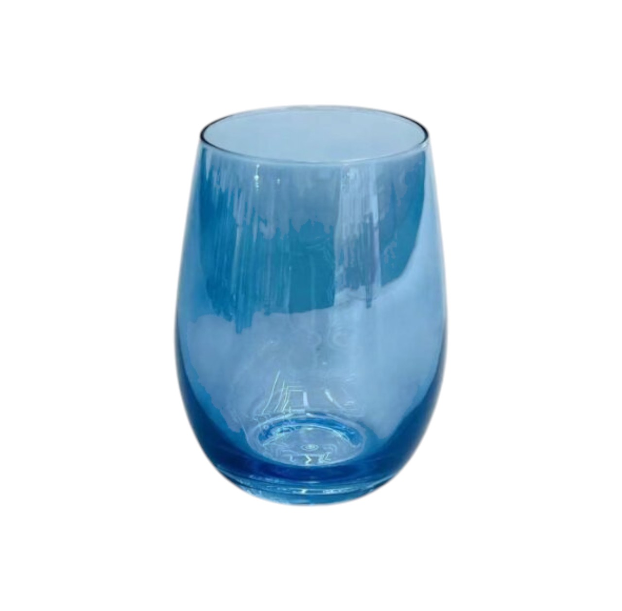 Set de 6 Vasos de Vidrio Azul 450 ml – 12×7×5 cm