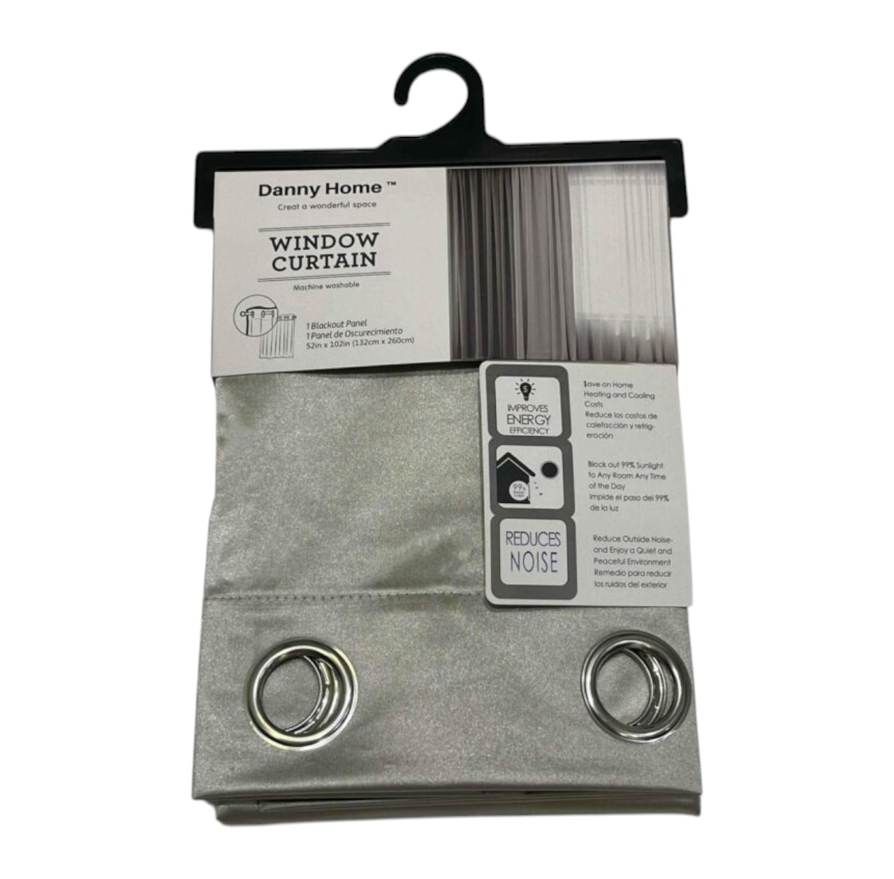 Cortinas Decorativas 260×132 cm Gris – Cortina para Living, Dormitorio y Ventanas