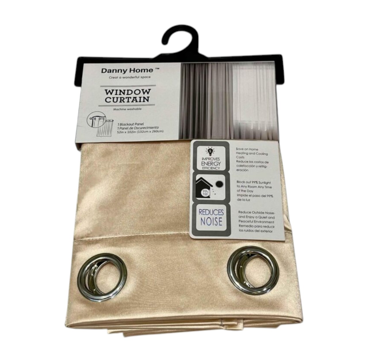 Cortinas Decorativas 260×132 cm Beige – Cortina para Living, Dormitorio y Ventanas