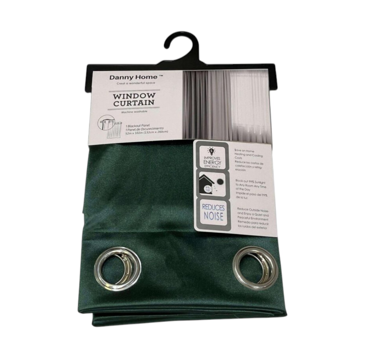 Cortinas Decorativas 260×132 cm Verde – Cortina para Living, Dormitorio y Ventanas