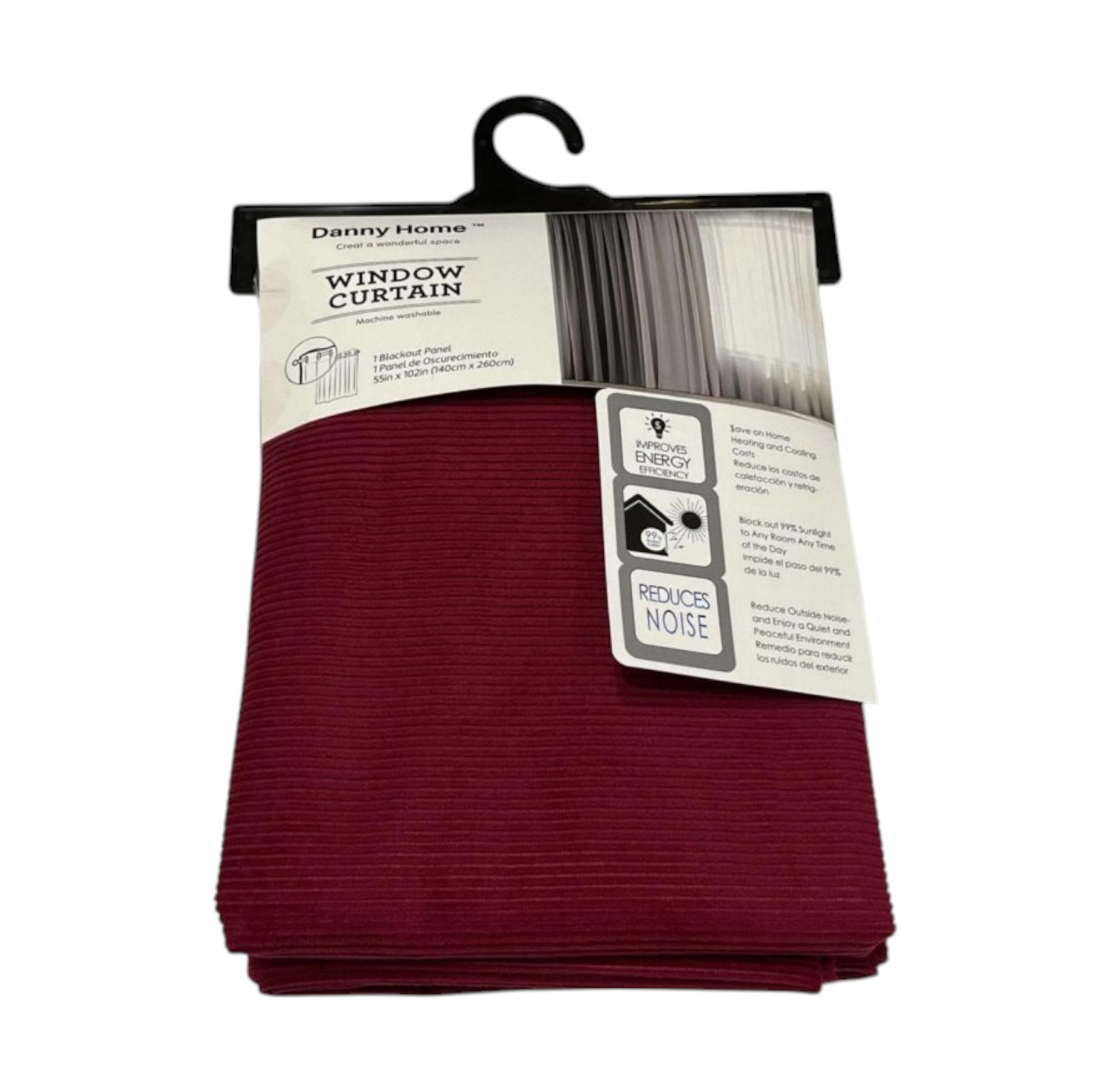 Cortinas Decorativas 260×132 cm Rojo – Cortina para Living, Dormitorio y Ventanas