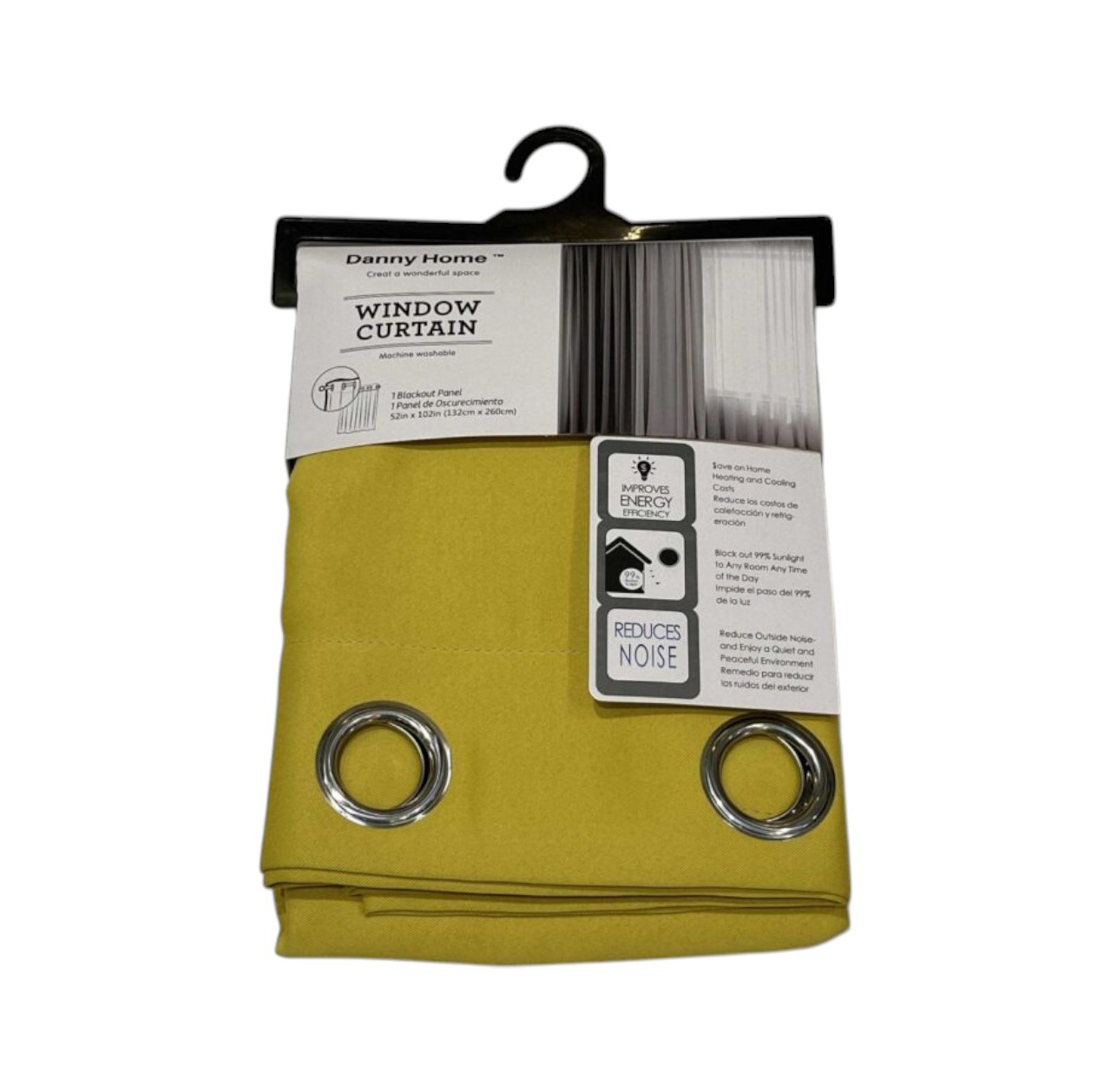 Cortinas Decorativas 260×132 cm Amarillo – Cortina para Living, Dormitorio y Ventanas