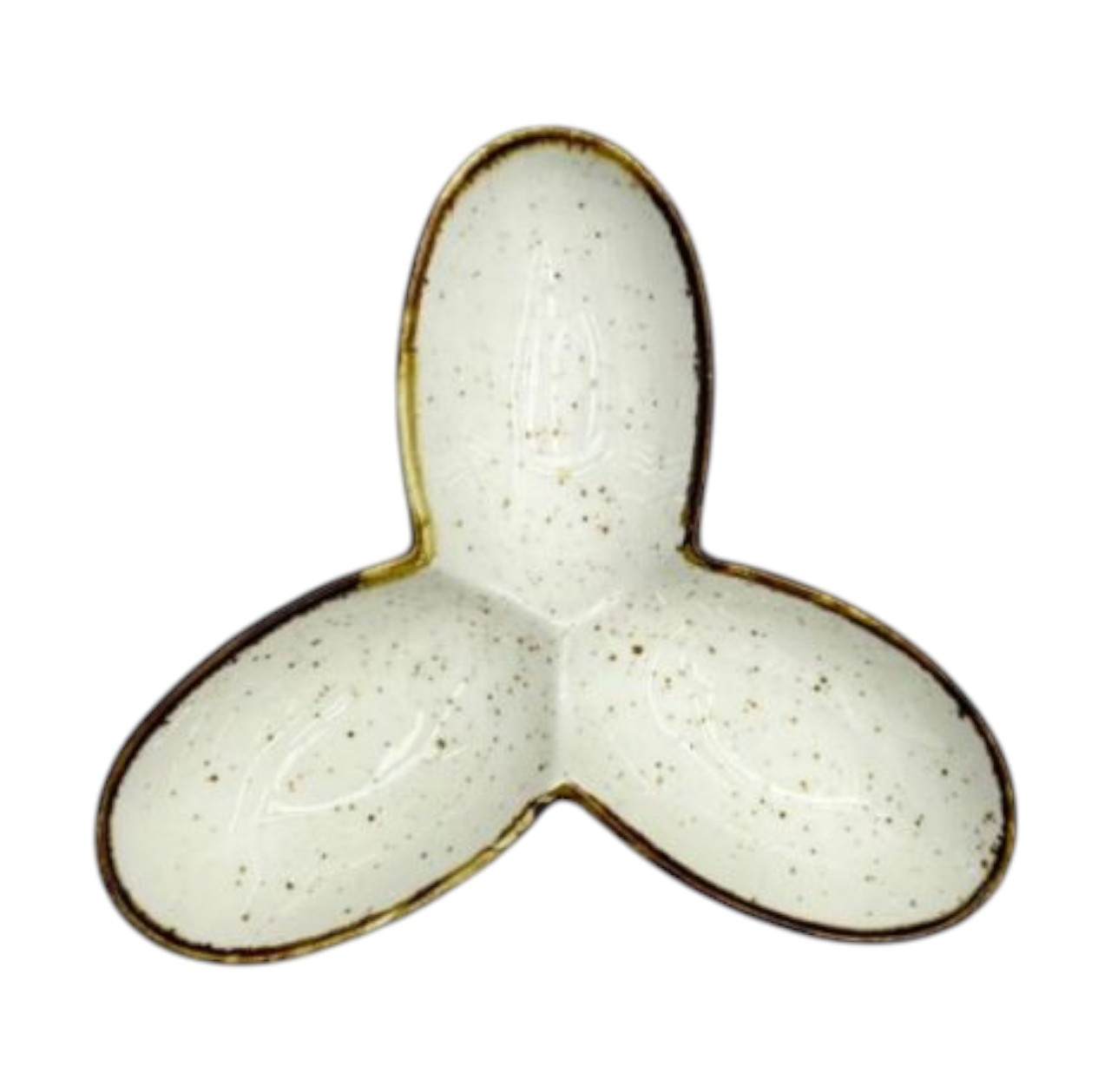 Plato Cerámico Dividido Trifásico 23 x 5 cm | Plato para Aperitivos y Salsas