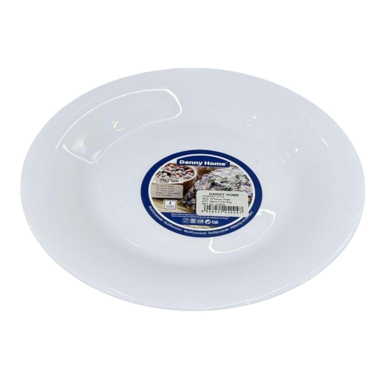 Plato Plano de Cerámica Blanco 23×2 cm – Plato Redondo Clásico para Mesa y Restaurante