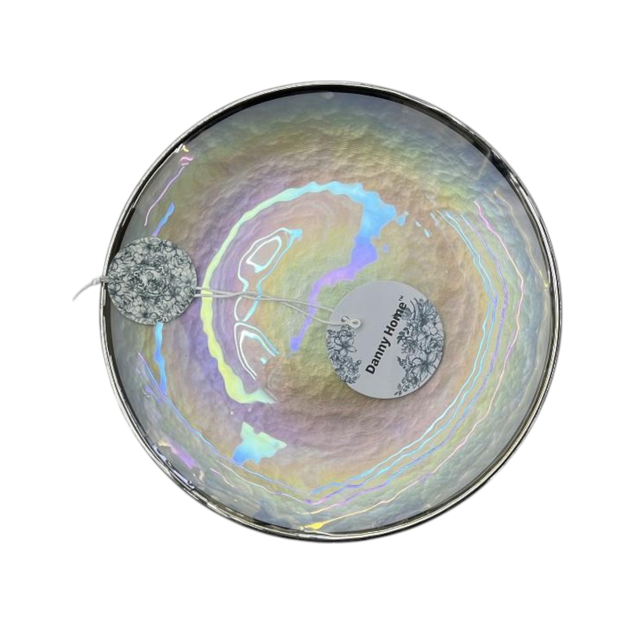 Plato Plano de Cerámica Vitrificada 27×3 cm Vajilla Hogar – Set Transparente Plateado