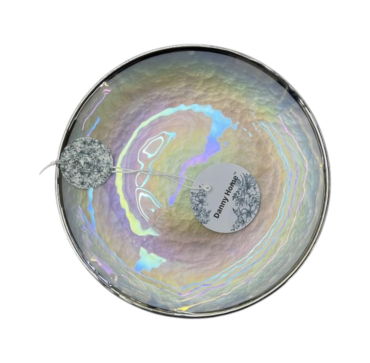 Plato Plano de Cerámica Vitrificada 31×3 cm Vajilla Hogar – Set Transparente Plateado