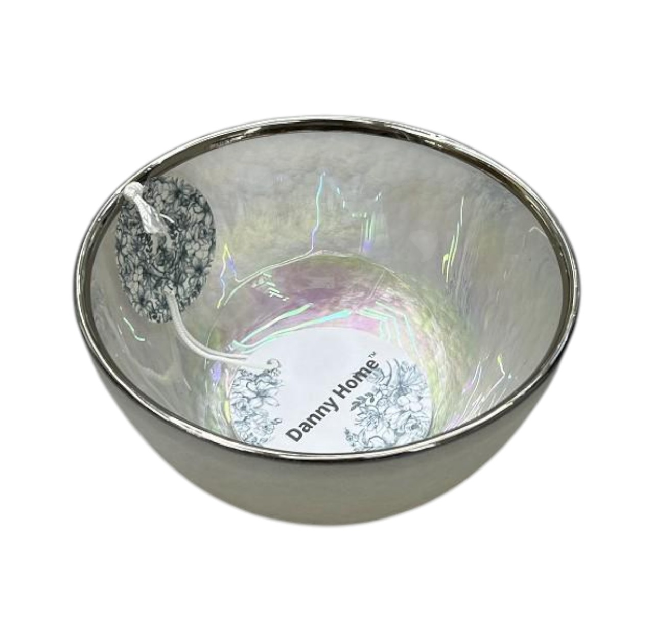 Bowl para Sopa de Cerámica Vitrificada 15×16 cm Vajilla Hogar – Set Transparente Plateado