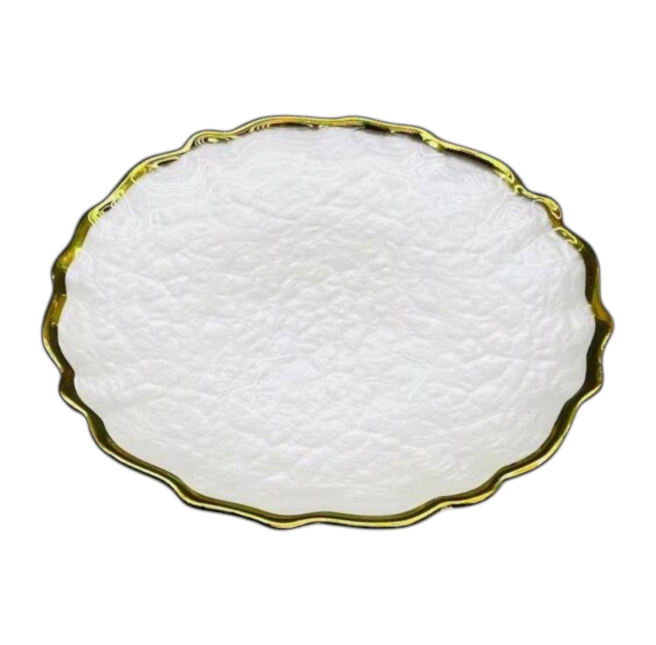 Plato Llano Texturizado con Borde Dorado (21×2 cm)