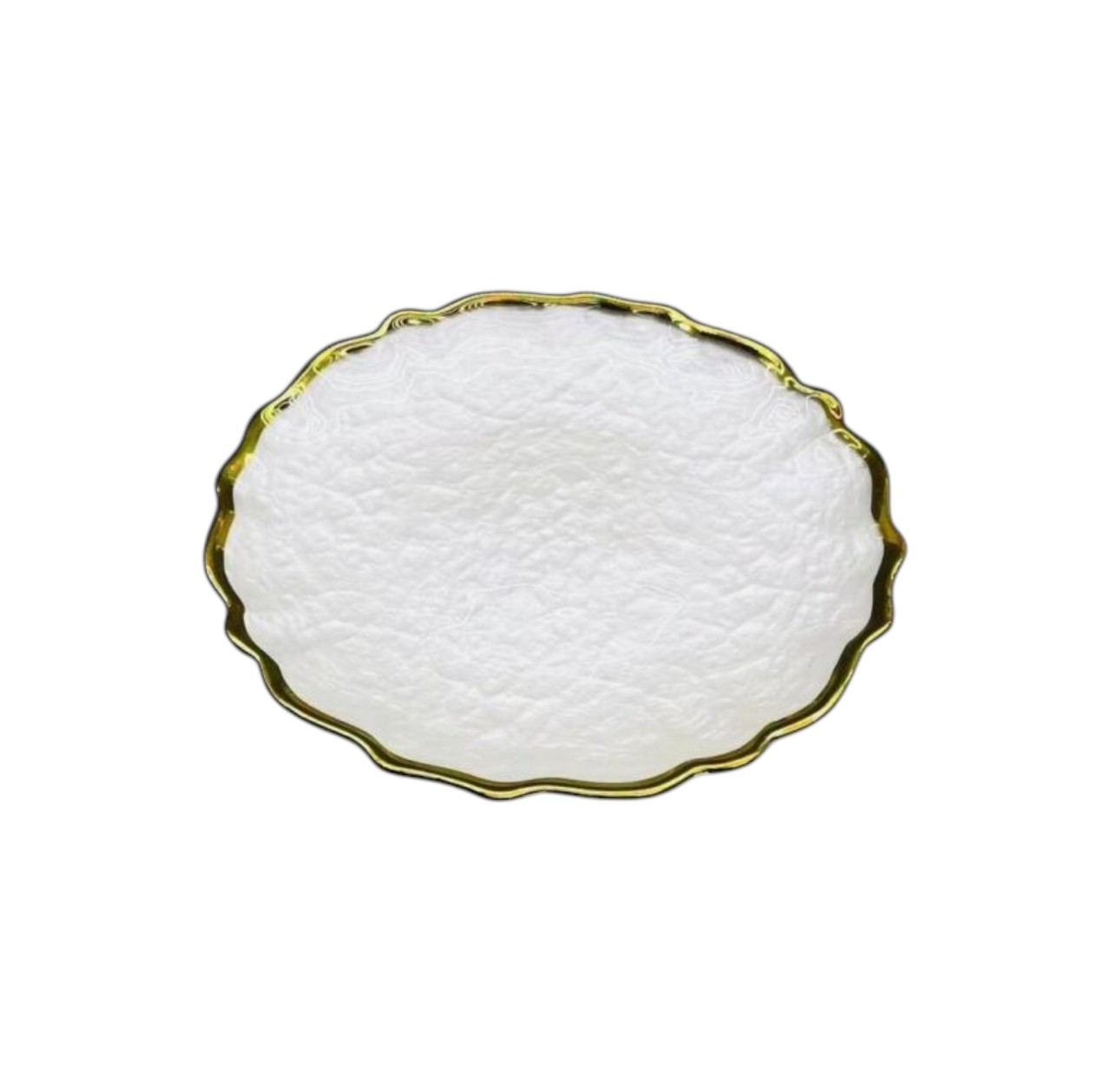 Plato Hondo Texturizado con Borde Dorado (21×4 cm)