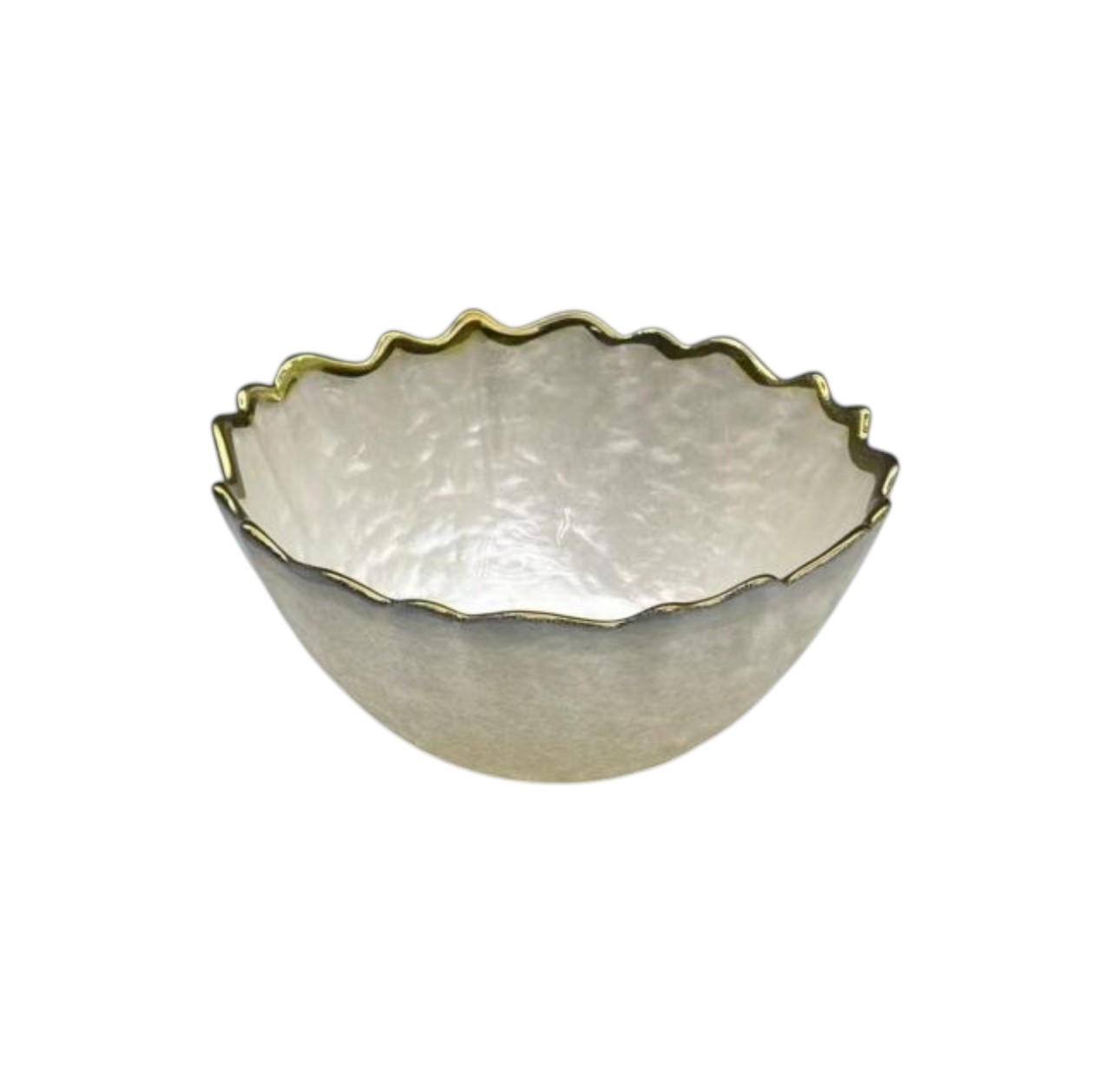 Bowl Texturizado con Borde Dorado (15×7 cm)
