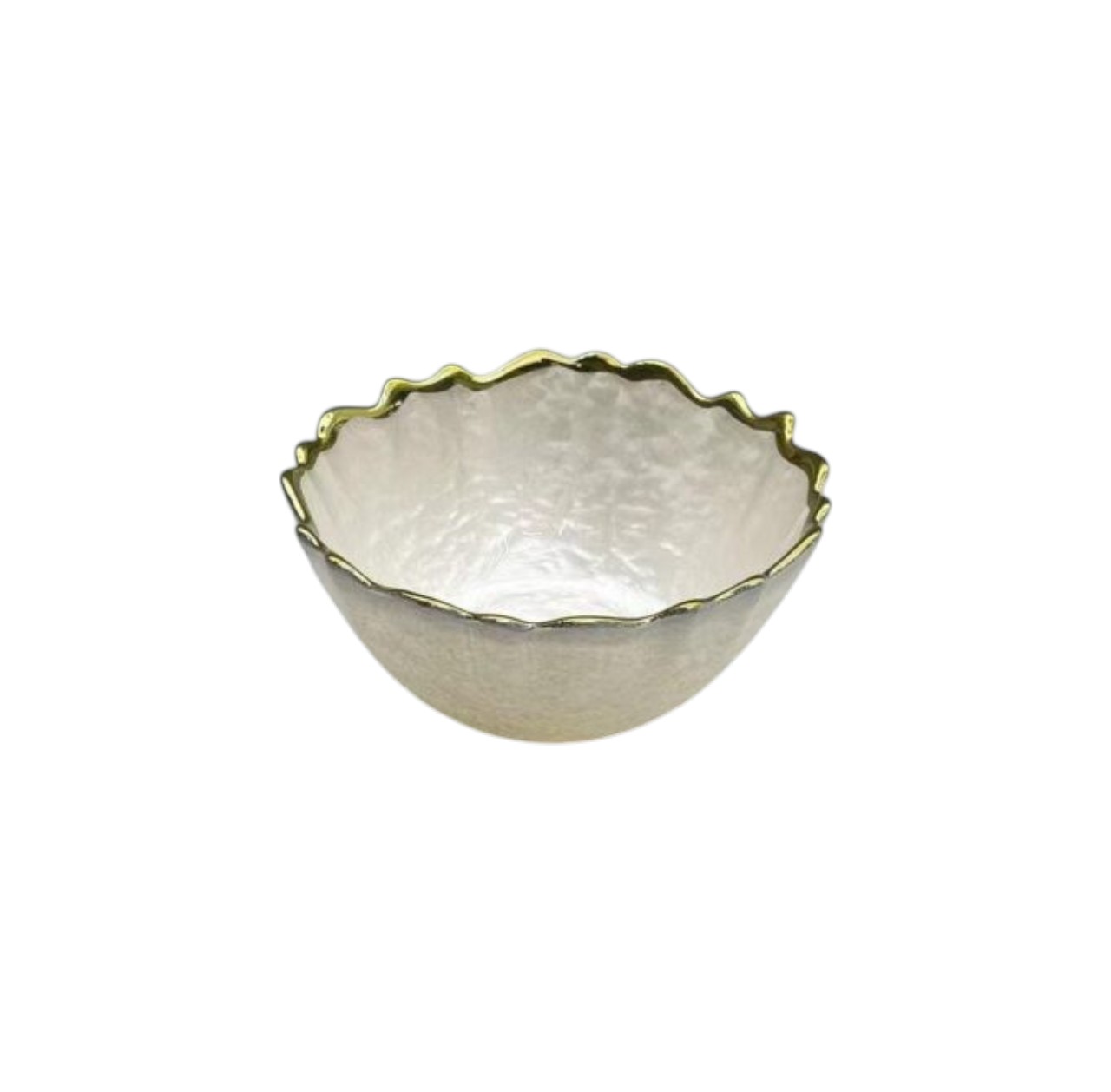 Bowl Texturizado con Borde Dorado (13×6 cm)
