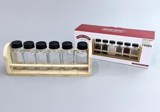 Set de frascos para condimentos de vidrio de 85 ml