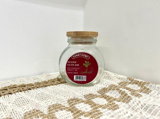 Frasco hermético de vidrio y bambú de 0,2 litros