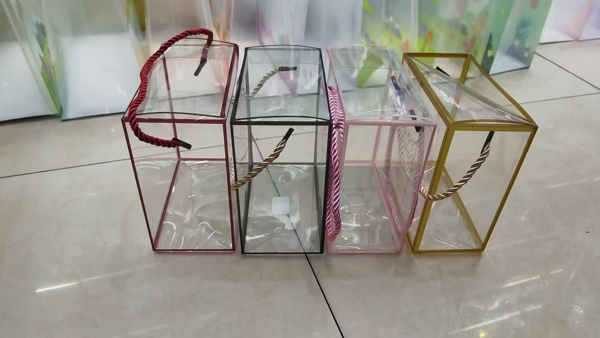 Caja de PET para flores con diseño de marco