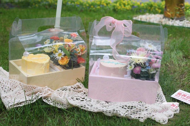 Caja para torta con asa