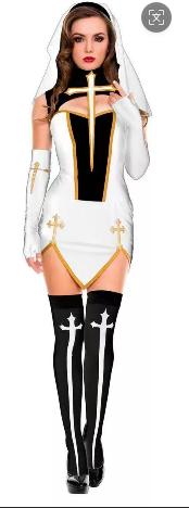 Disfraz de monja con cruces para Halloween