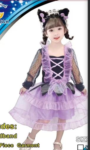 Disfraz de Kuromi con vestido lila y negro