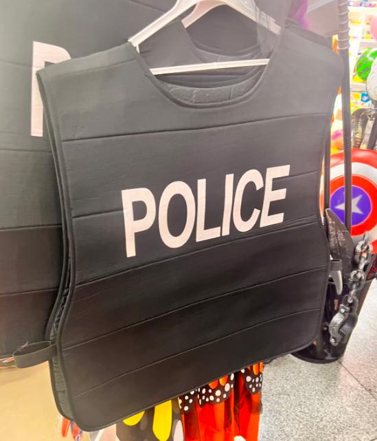 Chaleco de disfraz de policía para adulto con texto POLICE