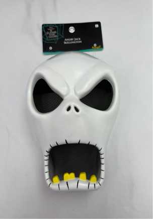 Máscara de rostro blanco con dientes amarillos para Halloween