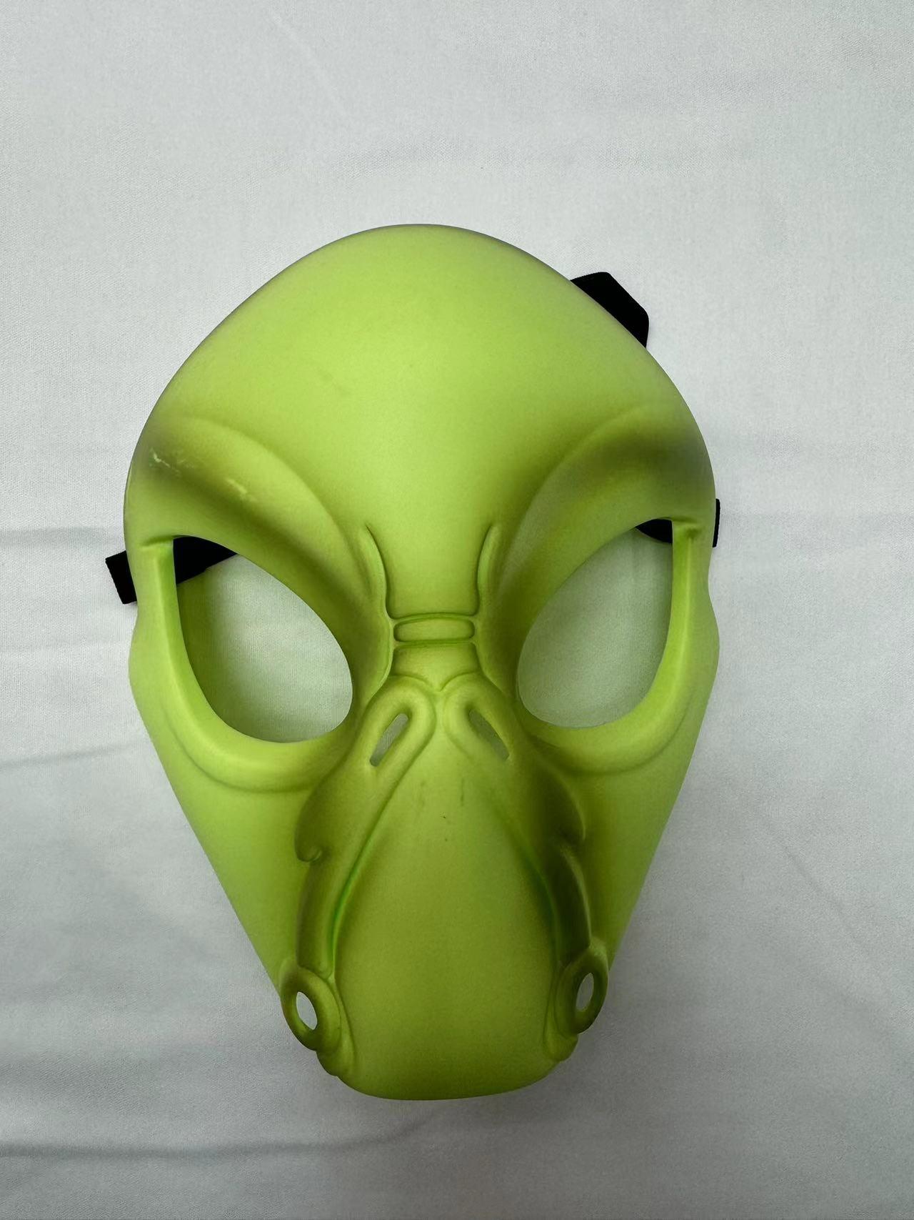 Máscara verde de extraterrestre para Halloween