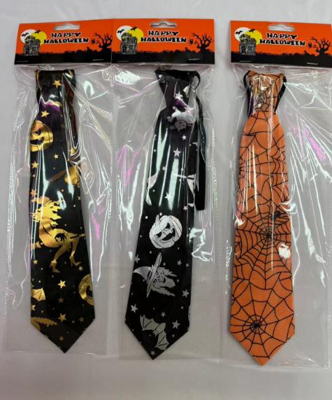 Corbata con luz y motivos de Halloween para disfraces