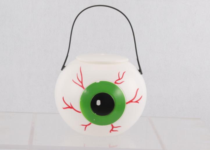 Balde de ojo verde para dulces de Halloween