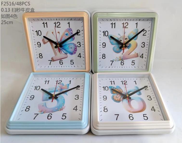 Reloj de pared con mariposas XH-F2516 de 25 cm