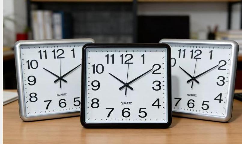 Reloj de pared rectangular XH-63330-1 de 32,5 cm