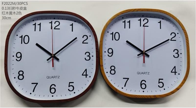 Reloj de pared tipo madera XH-F2022M de 30 cm