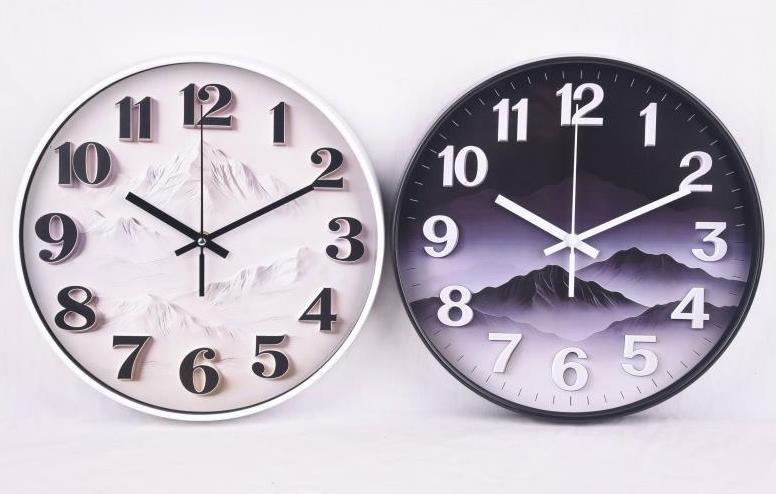 Reloj de pared con diseño de montañas LP-L630-10 de 30 cm