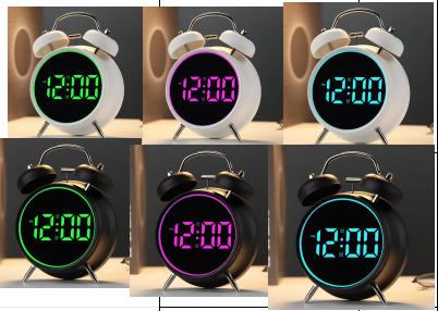 Reloj despertador LED con luz verde HL-8891-LV, USB
