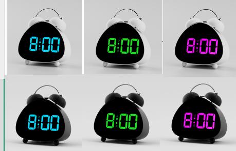 Reloj despertador LED triangular con luces HL-8898-L, USB