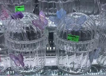 Taza acanalada con lazo, morado y azul surtidos