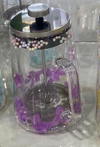 Prensa francesa de 1 litro con diseño floral, colores surtidos