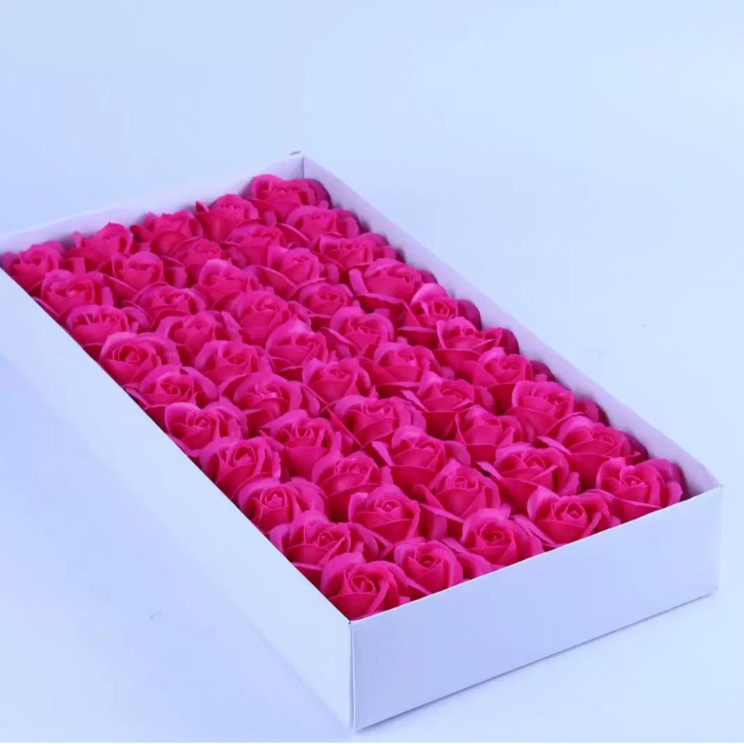 Rosa decorativa de 3 capas color fucsia