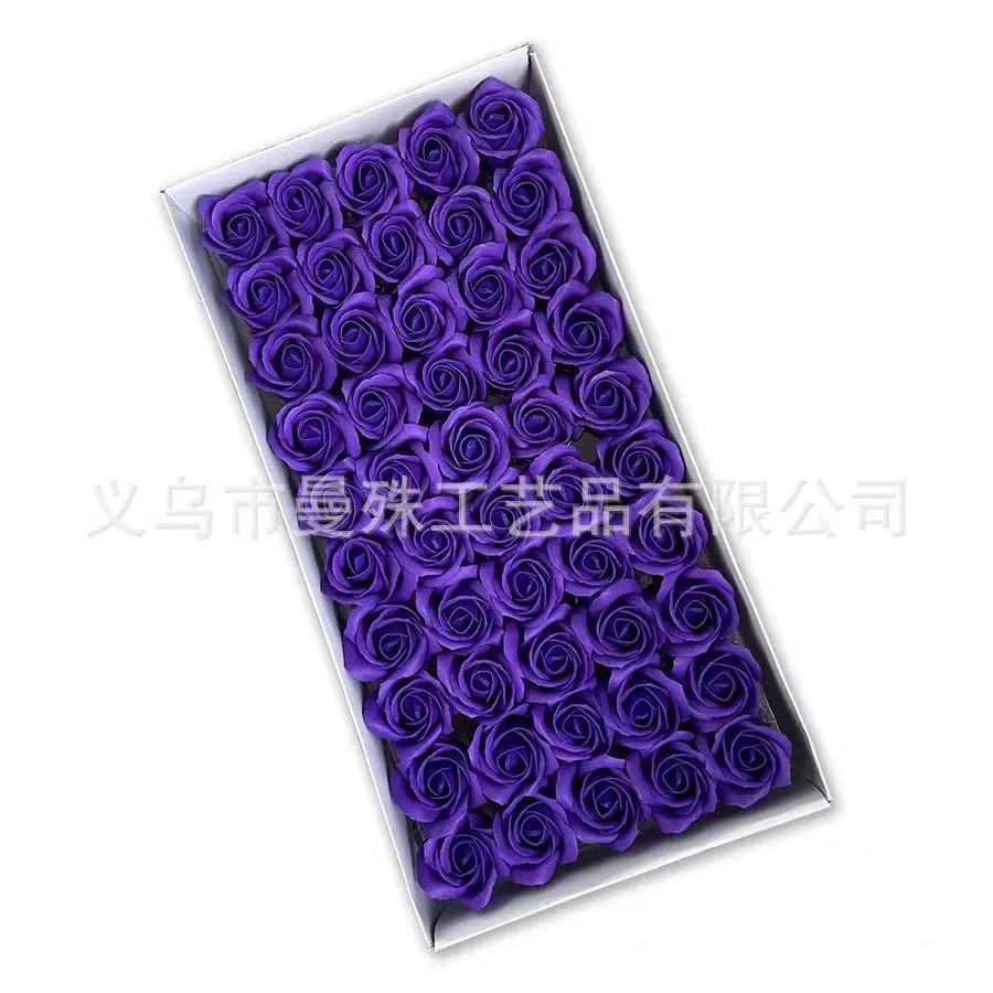 Rosa decorativa de 3 capas color morado oscuro