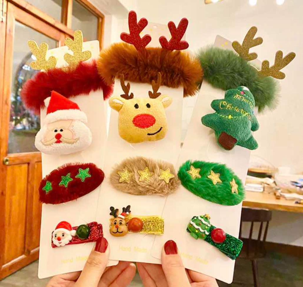 Set navideño de elásticos para el pelo y prendedores, 4 piezas KQ26201