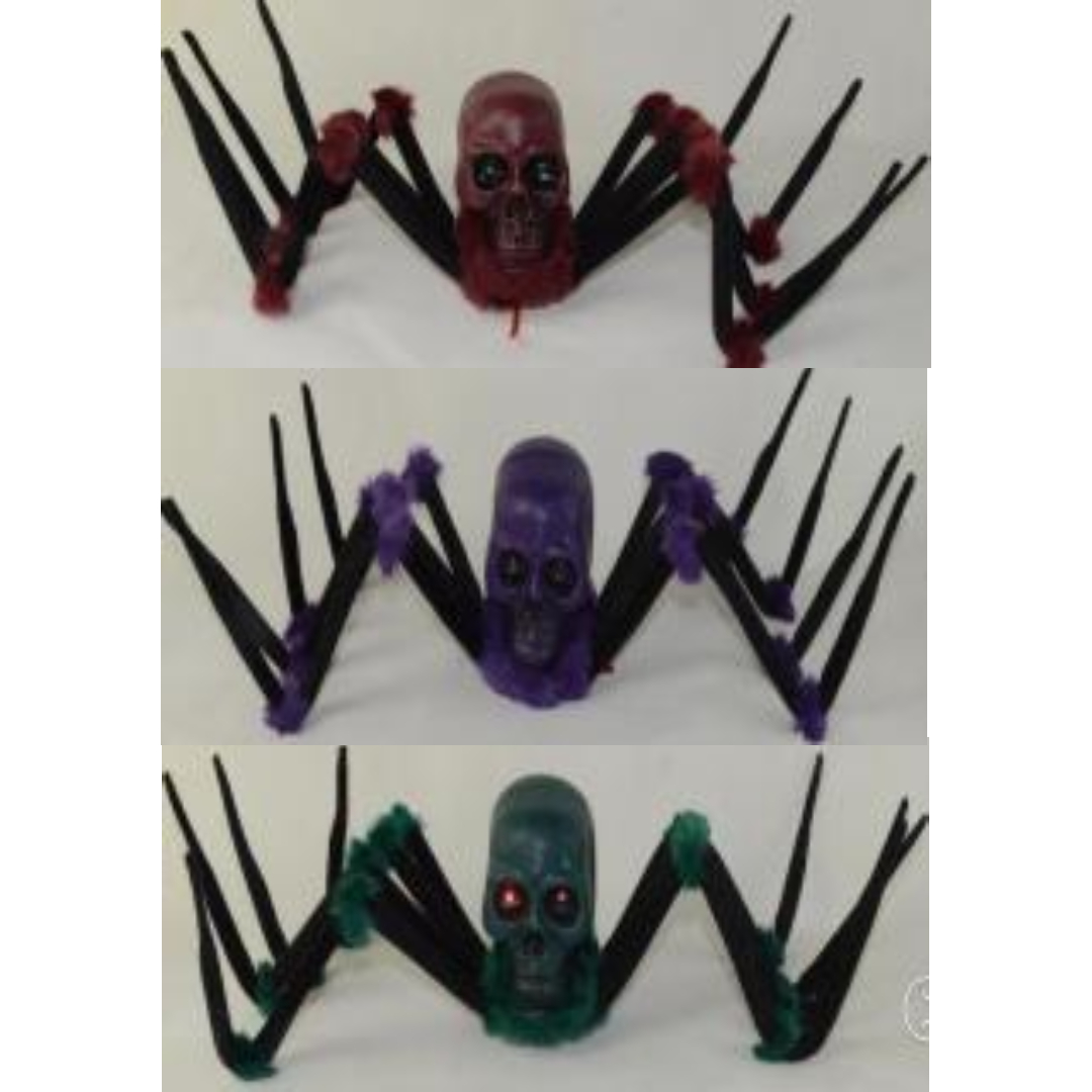 Araña eléctrica con cabeza de calavera para Halloween