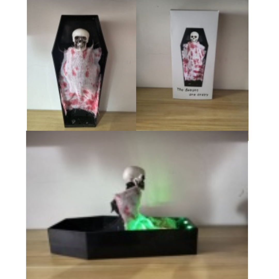 Fantasma eléctrico que se incorpora desde un ataúd