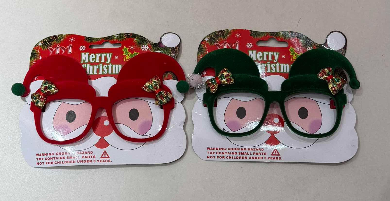 Anteojos navideños con gorro y lazo YNE26056