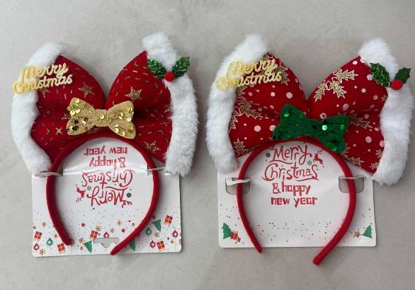 Cintillo navideño con lazo QE2639, colores surtidos