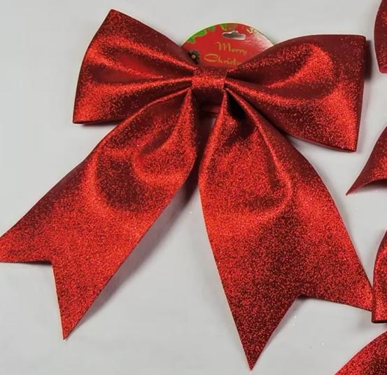 Lazo navideño rojo F6027-1 de 35 x 38 cm